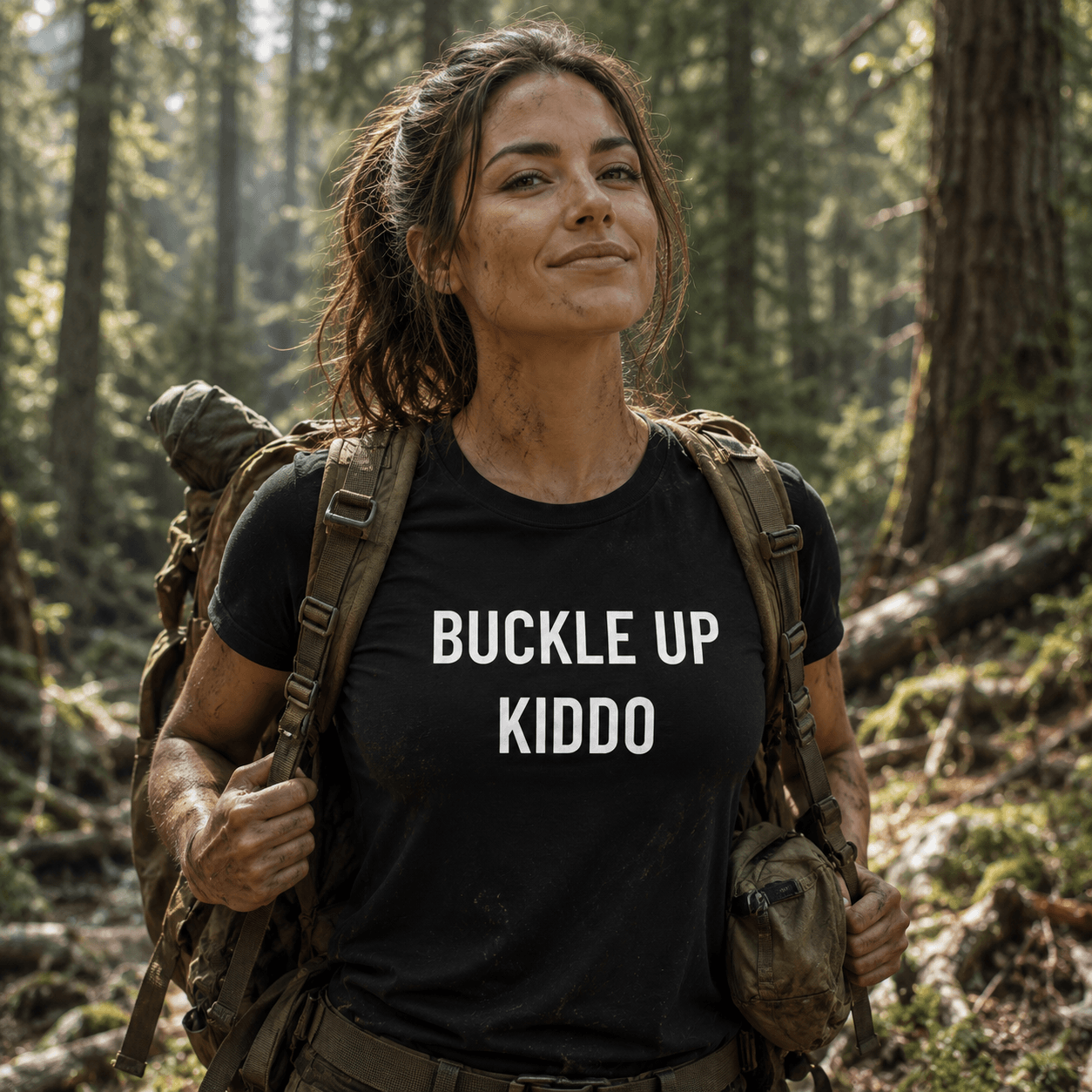BUCKLE UP KIDDO statement t-shirt featured front | BASED ALT-WEAR