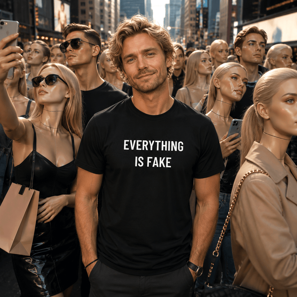 EVERYTHING IS FAKE nihilist blackpill statement t-shirt | BASED ALT-WEAR