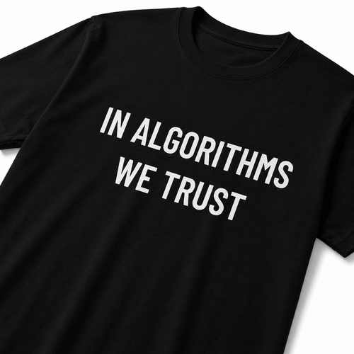 IN ALGORITHMS WE TRUST counter-culture statement t-shirt | BASED ALT-WEAR
