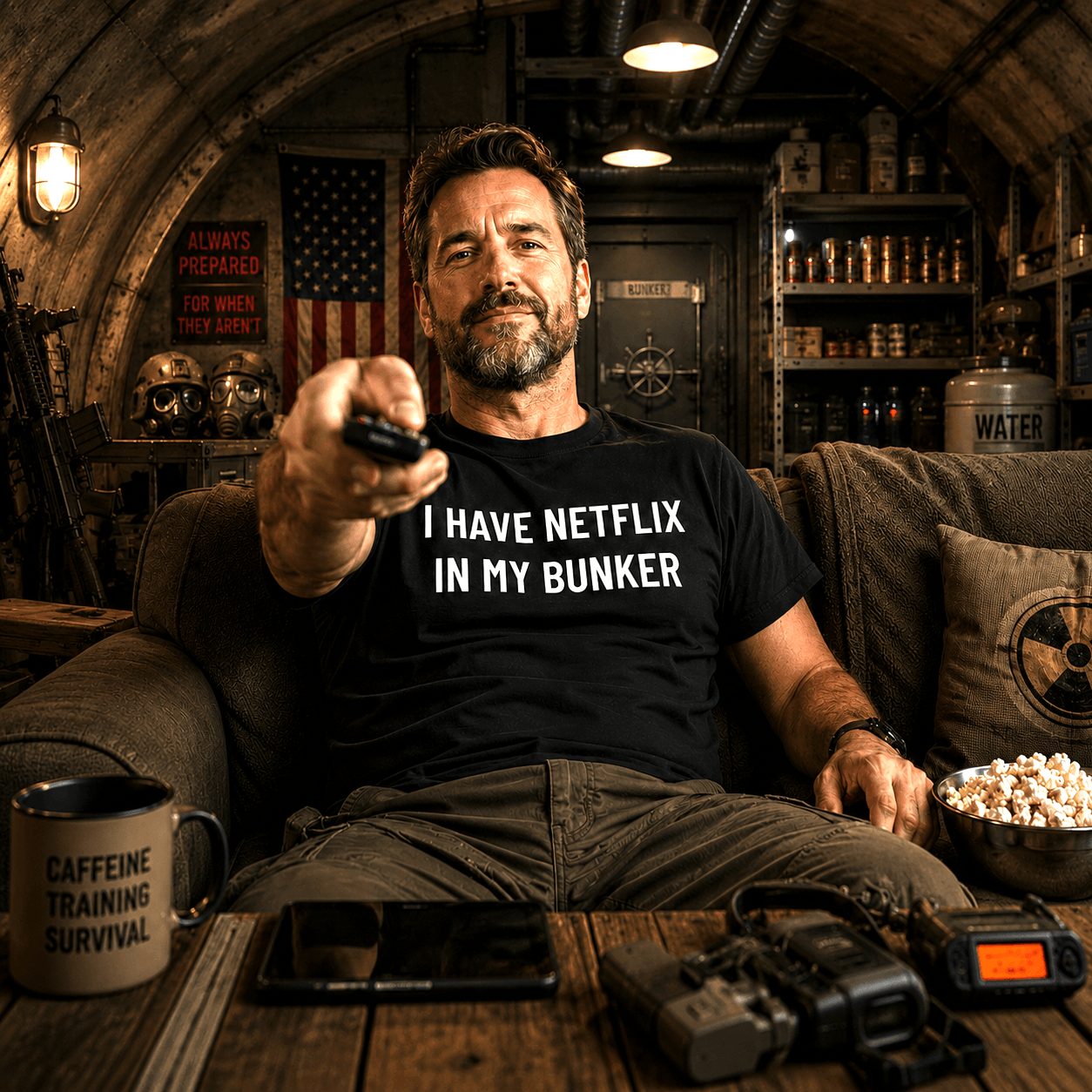 I HAVE NETFLIX IN MY BUNKER t-shirt