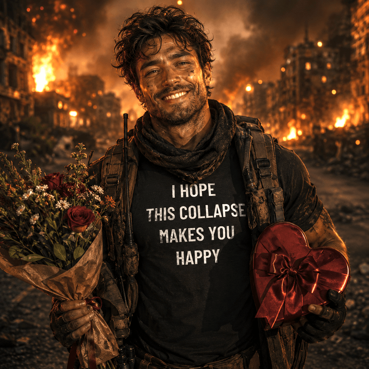 I HOPE THIS COLLAPSE MAKES YOU HAPPY nihilist blackpill statement t-shirt | BASED ALT-WEAR