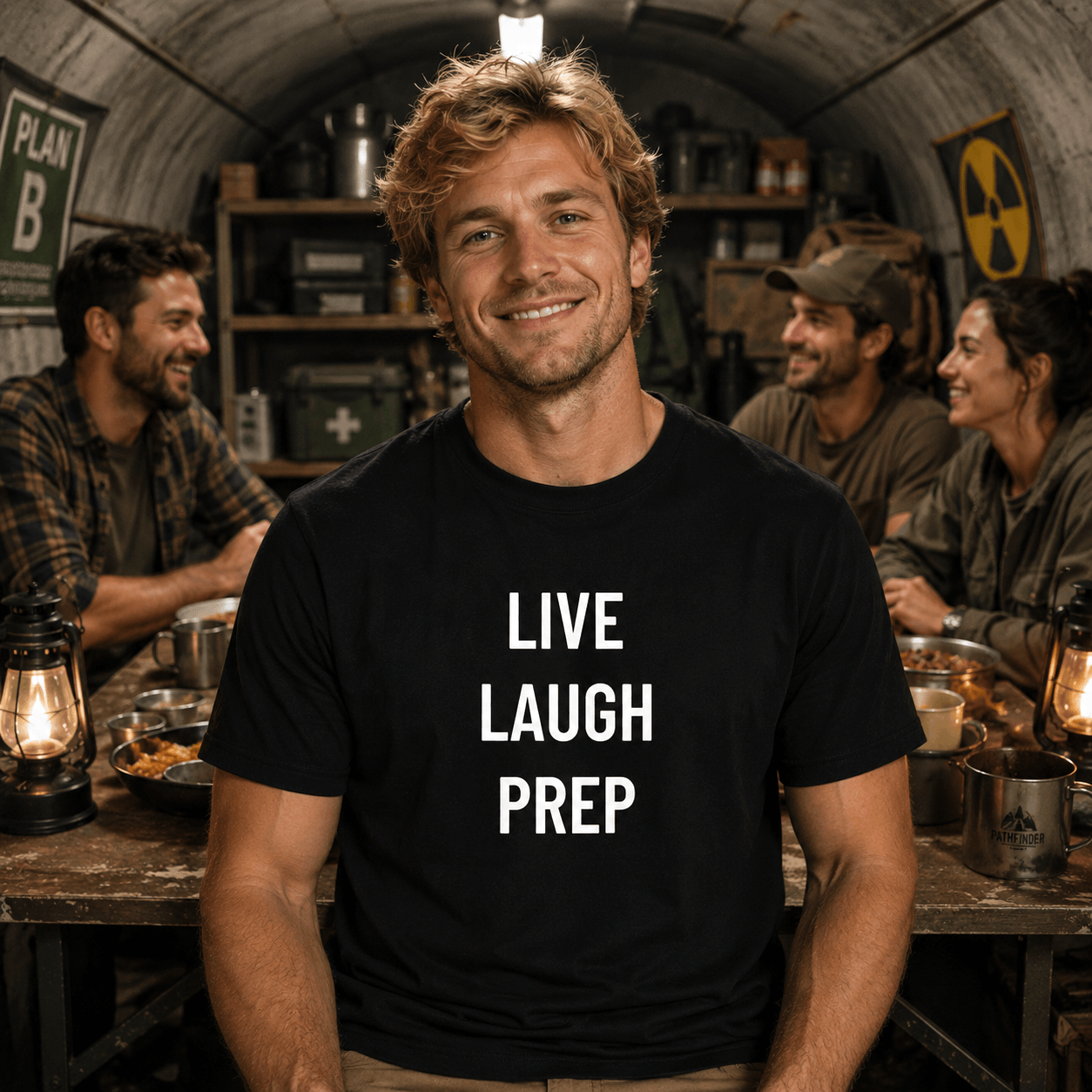 LIVE LAUGH PREP prepper humor statement t-shirt featured | BASED ALT-WEAR