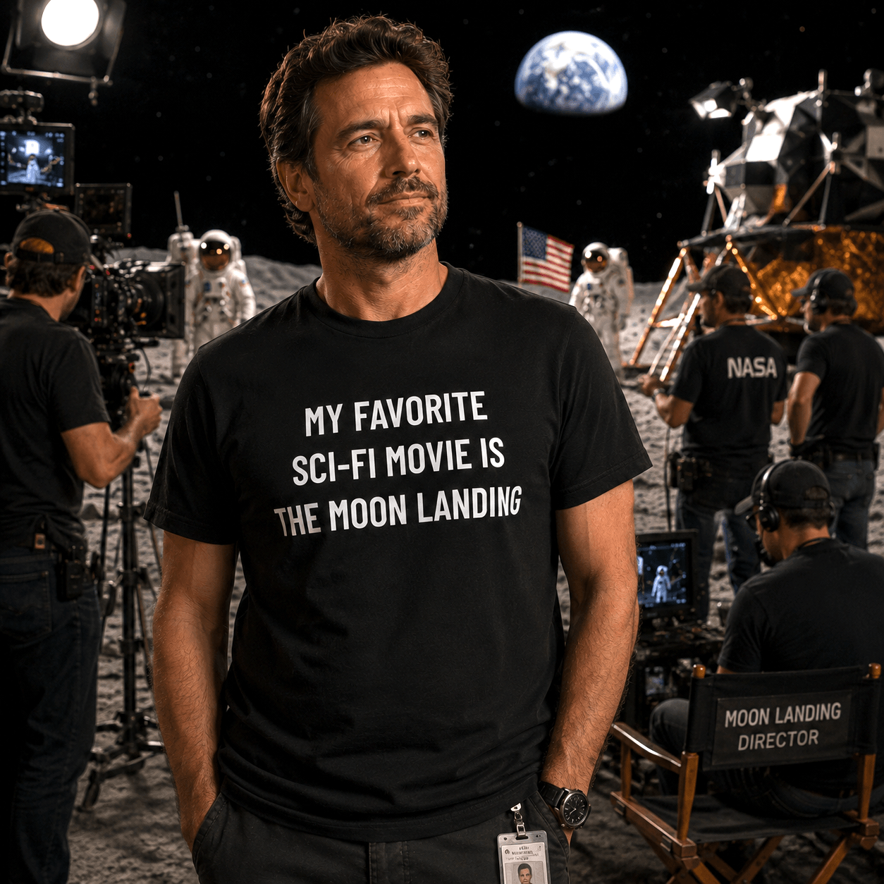 MY FAVORITE SCI-FI MOVIE IS THE MOON LANDING t-shirt