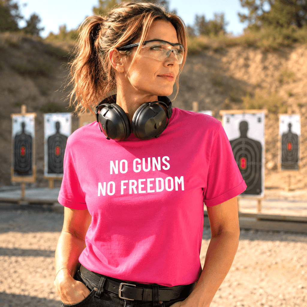 NO GUNS NO FREEDOM pro-Second-Amendment statement t-shirt | BASED ALT-WEAR