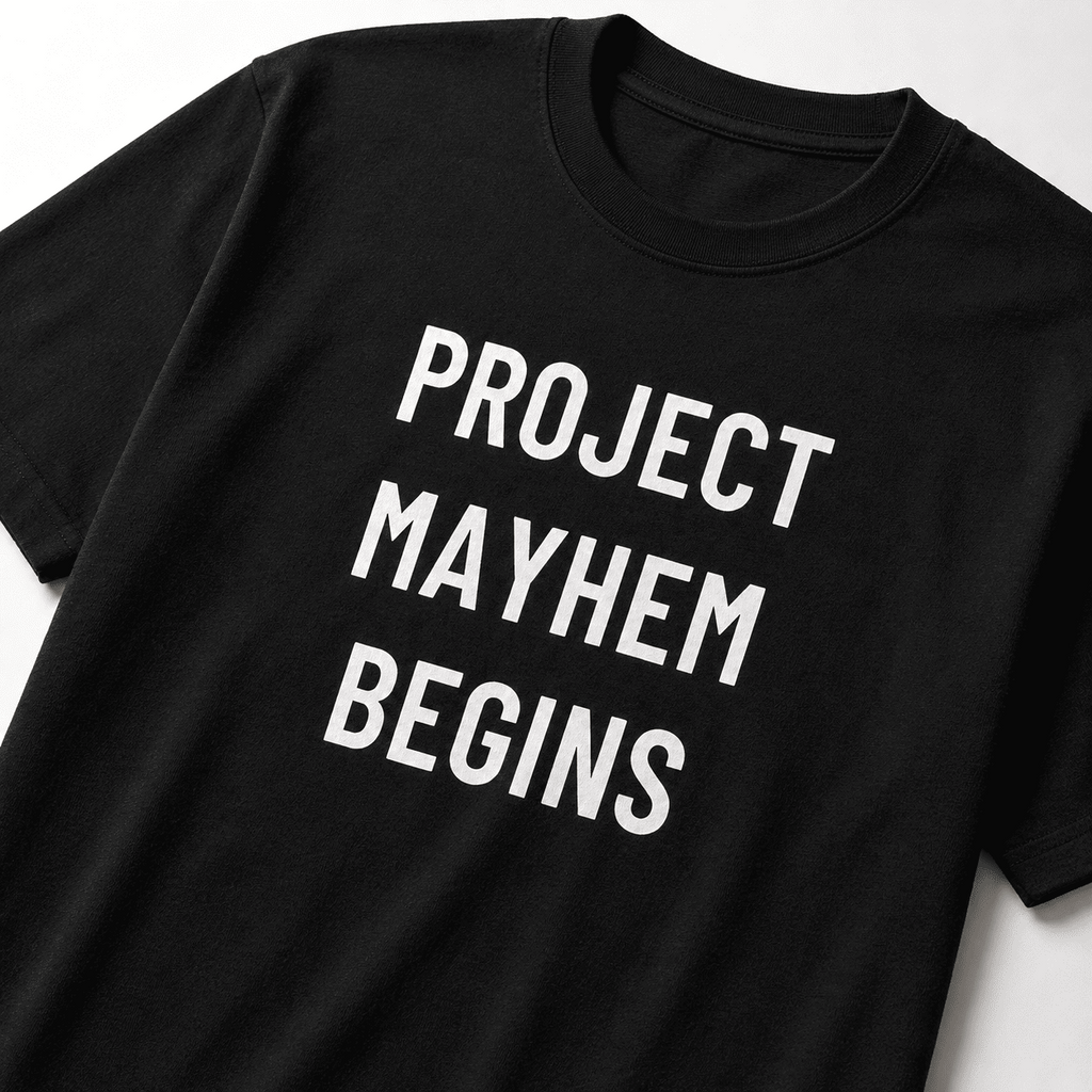 PROJECT MAYHEM BEGINS Fight Club statement t-shirt | BASED ALT-WEAR