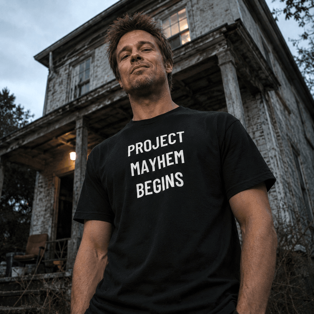 PROJECT MAYHEM BEGINS Fight Club statement t-shirt | BASED ALT-WEAR