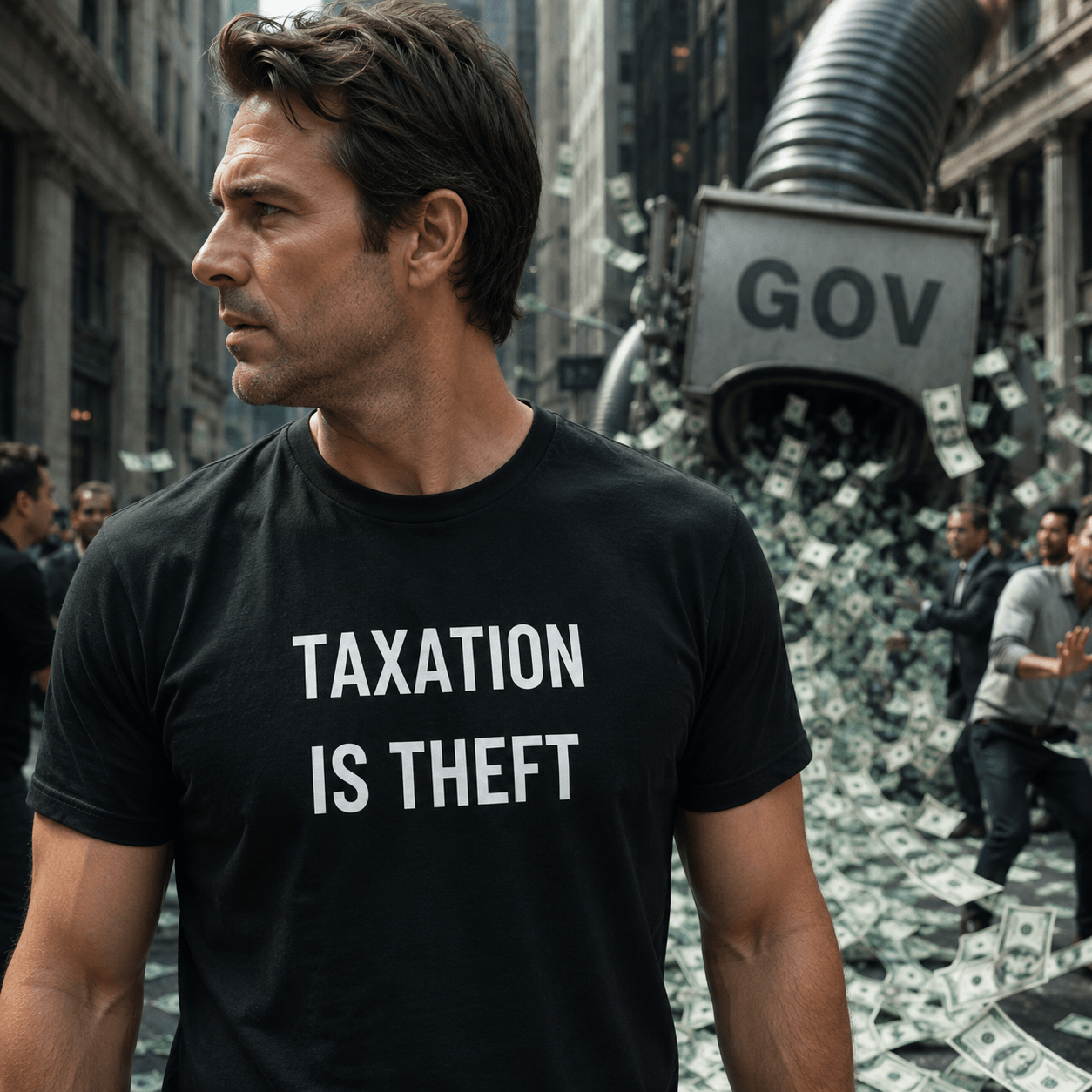 TAXATION IS THEFT libertarian statement t-shirt | BASED ALT-WEAR