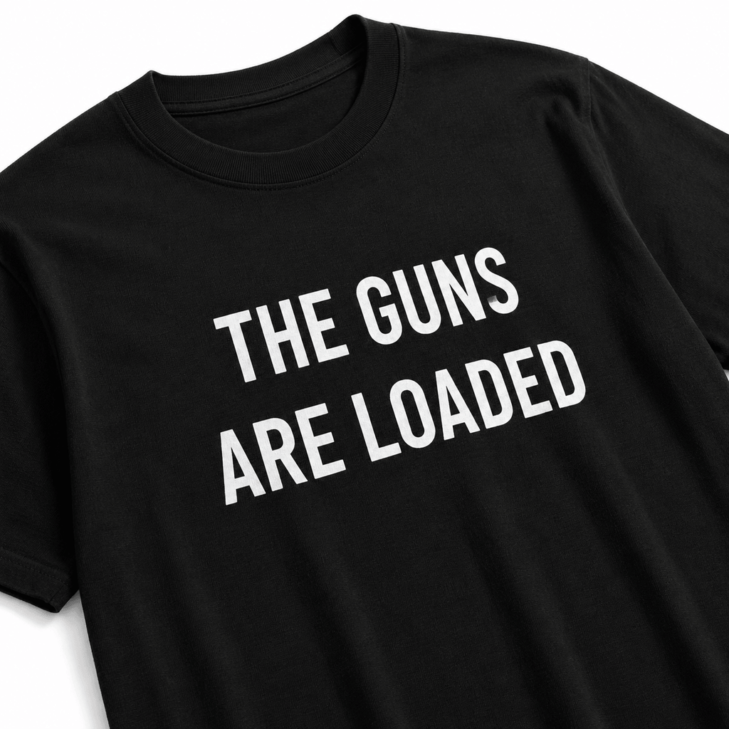 THE GUNS ARE LOADED pro-gun statement t-shirt featured back | BASED ALT-WEAR