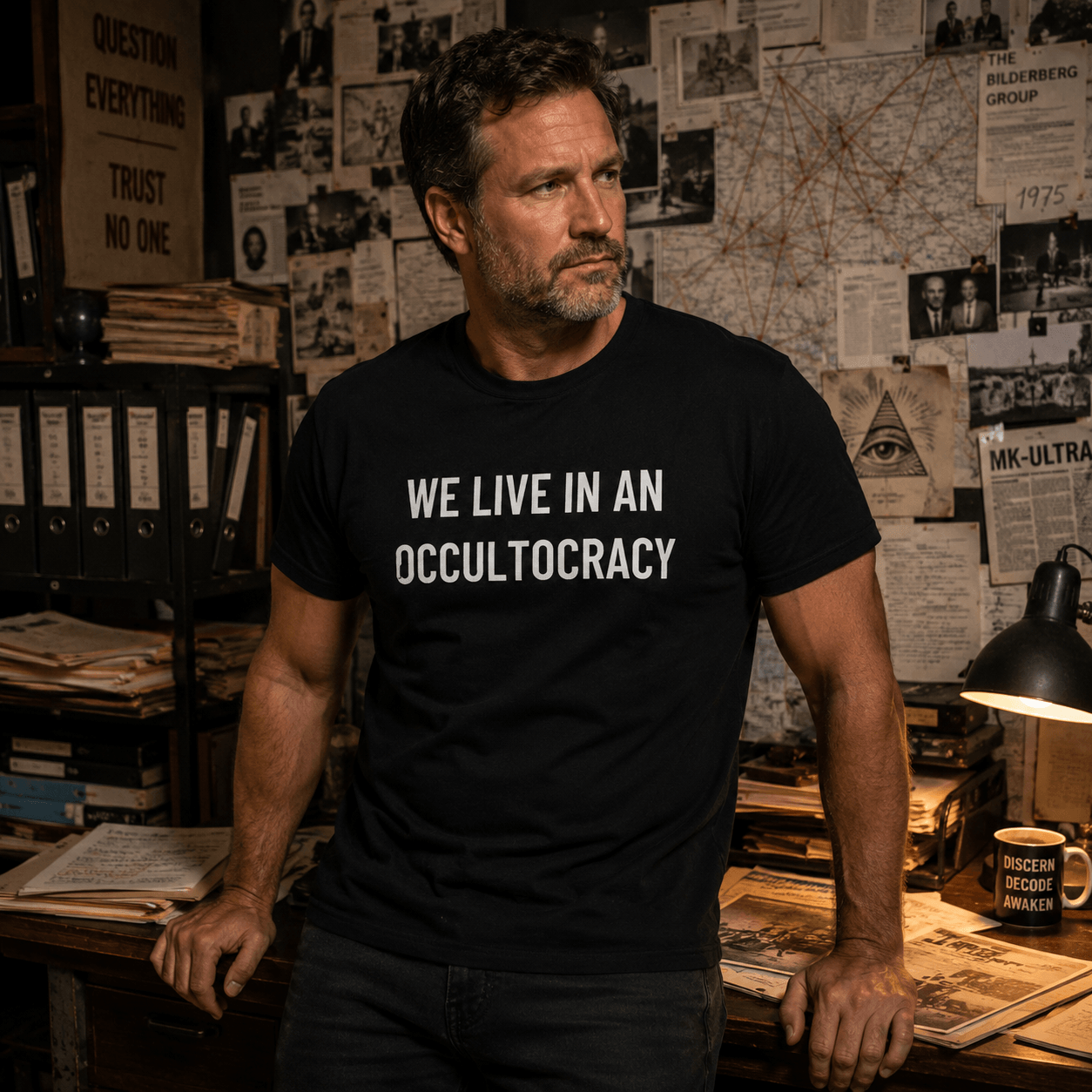 WE LIVE IN AN OCCULTOCRACY t-shirt