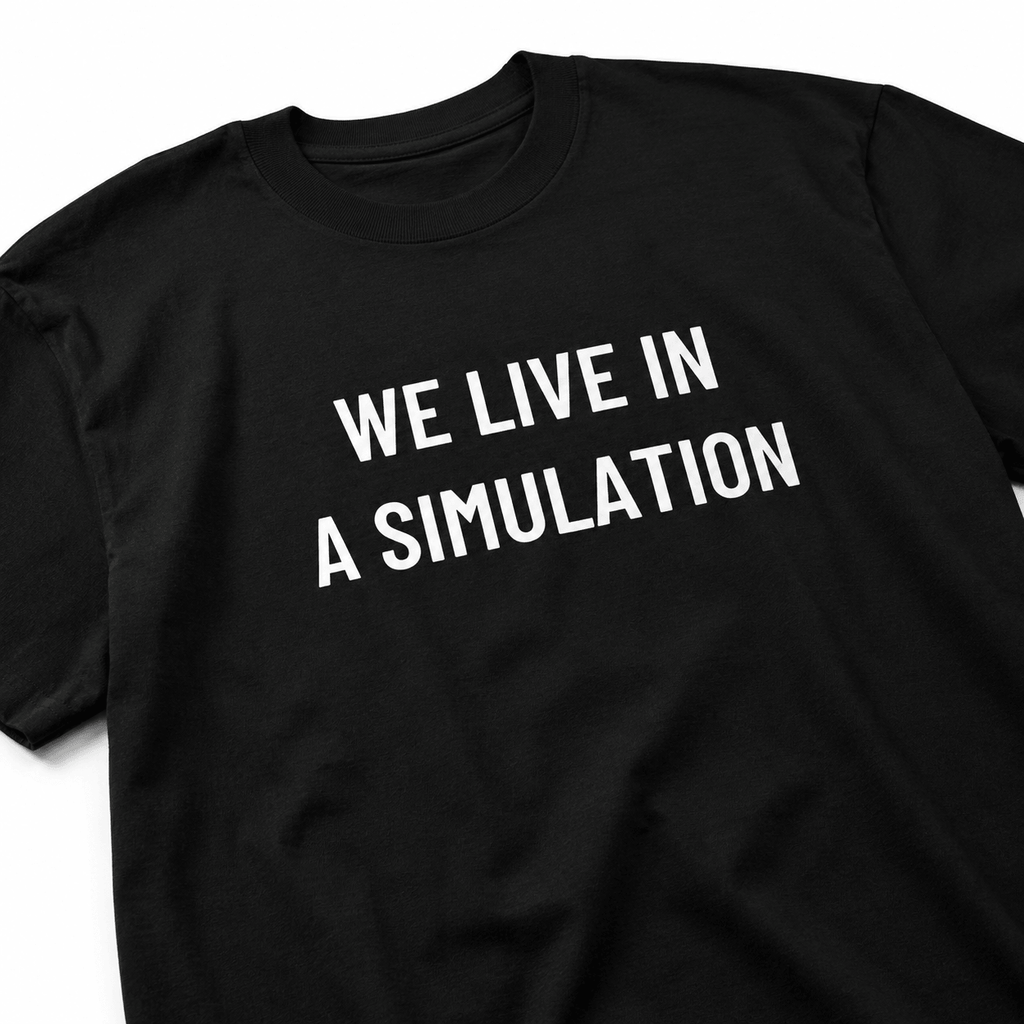 WE LIVE IN A SIMULATION t-shirt