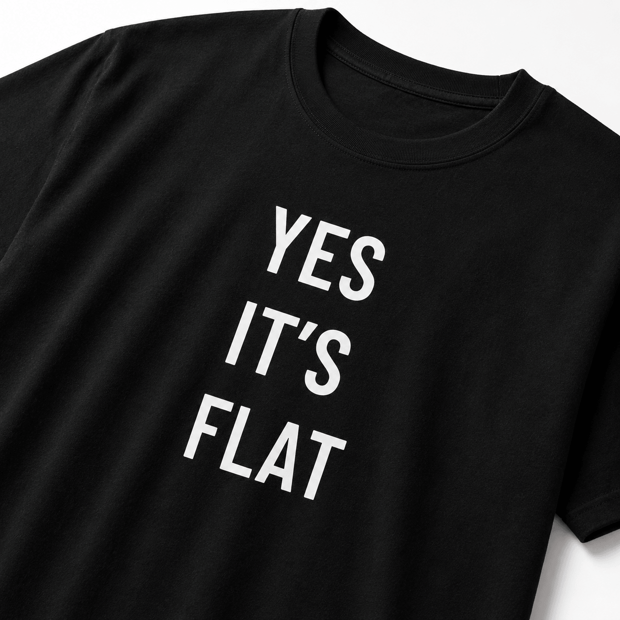 YES IT’S FLAT t-shirt