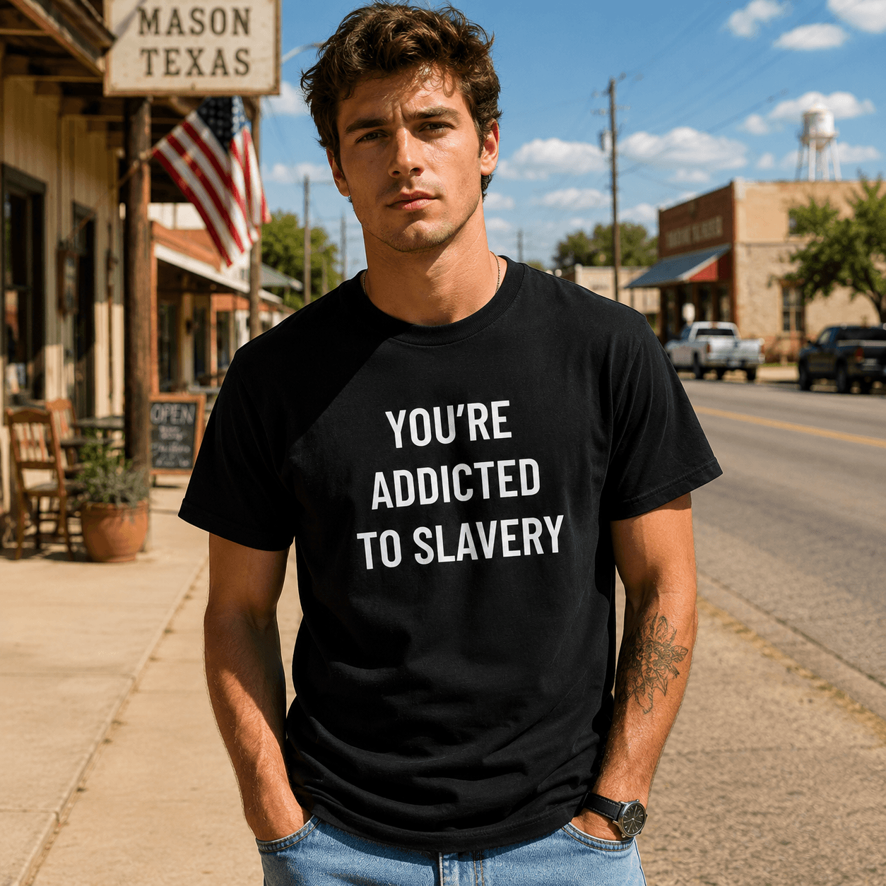 YOU'RE ADDICTED TO SLAVERY t-shirt