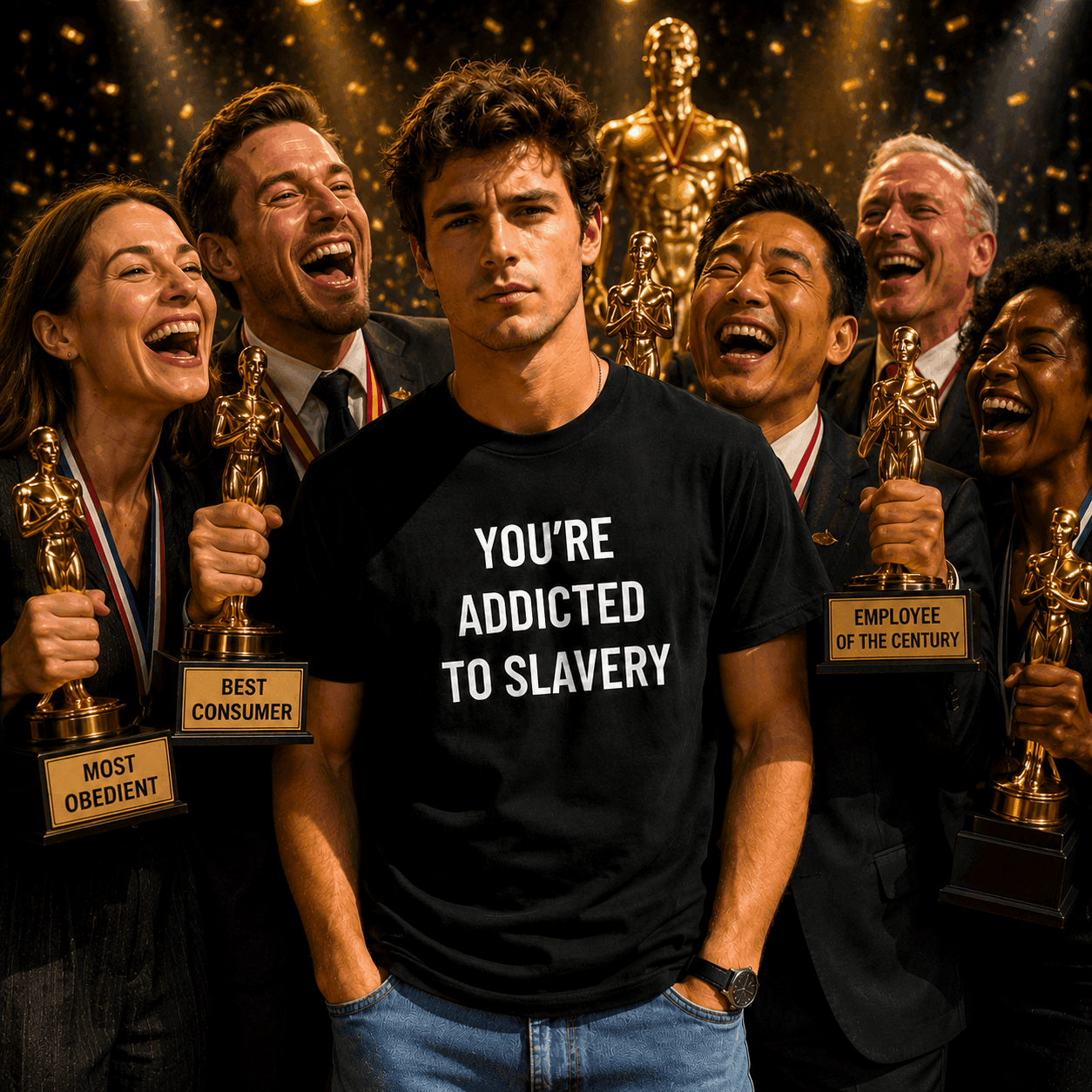 YOU'RE ADDICTED TO SLAVERY t-shirt
