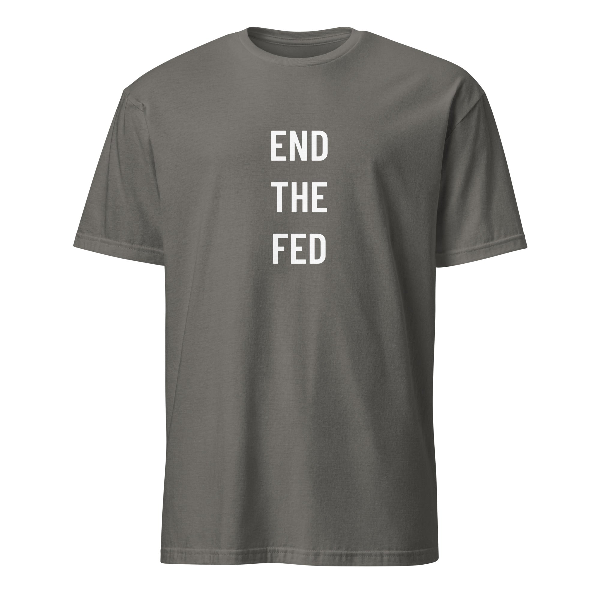END THE FED sound-money statement t-shirt in Grey | BASED ALT-WEAR