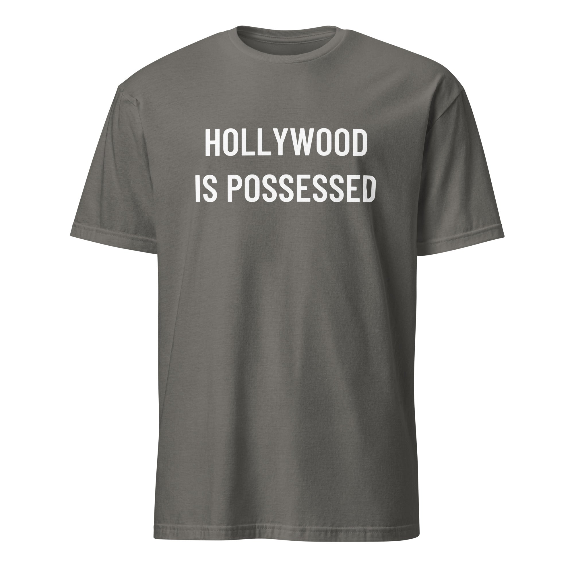 HOLLYWOOD IS POSSESSED anti-Hollywood statement t-shirt in Grey | BASED ALT-WEAR