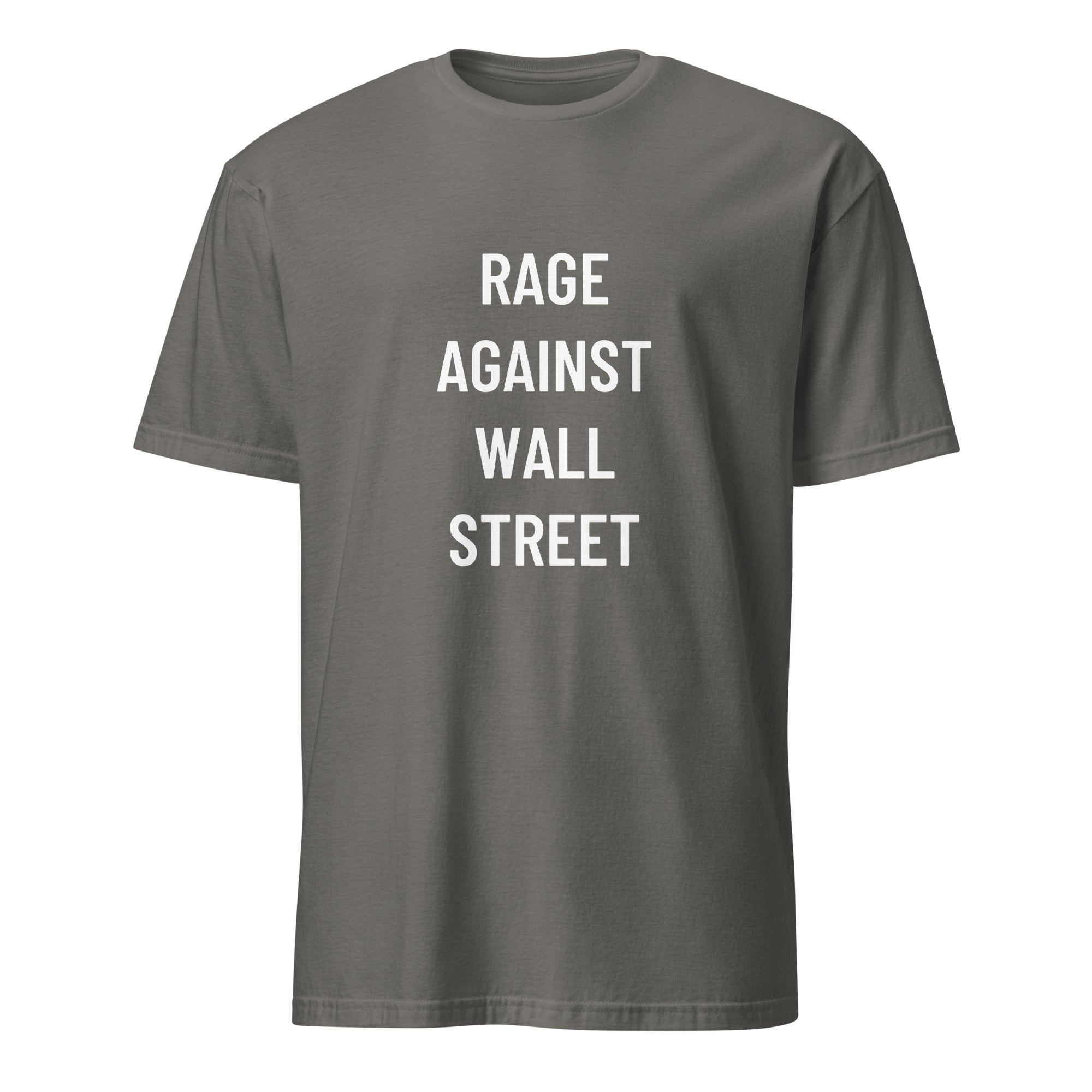 RAGE AGAINST WALL STREET anti-finance statement t-shirt in Grey | BASED ALT-WEAR