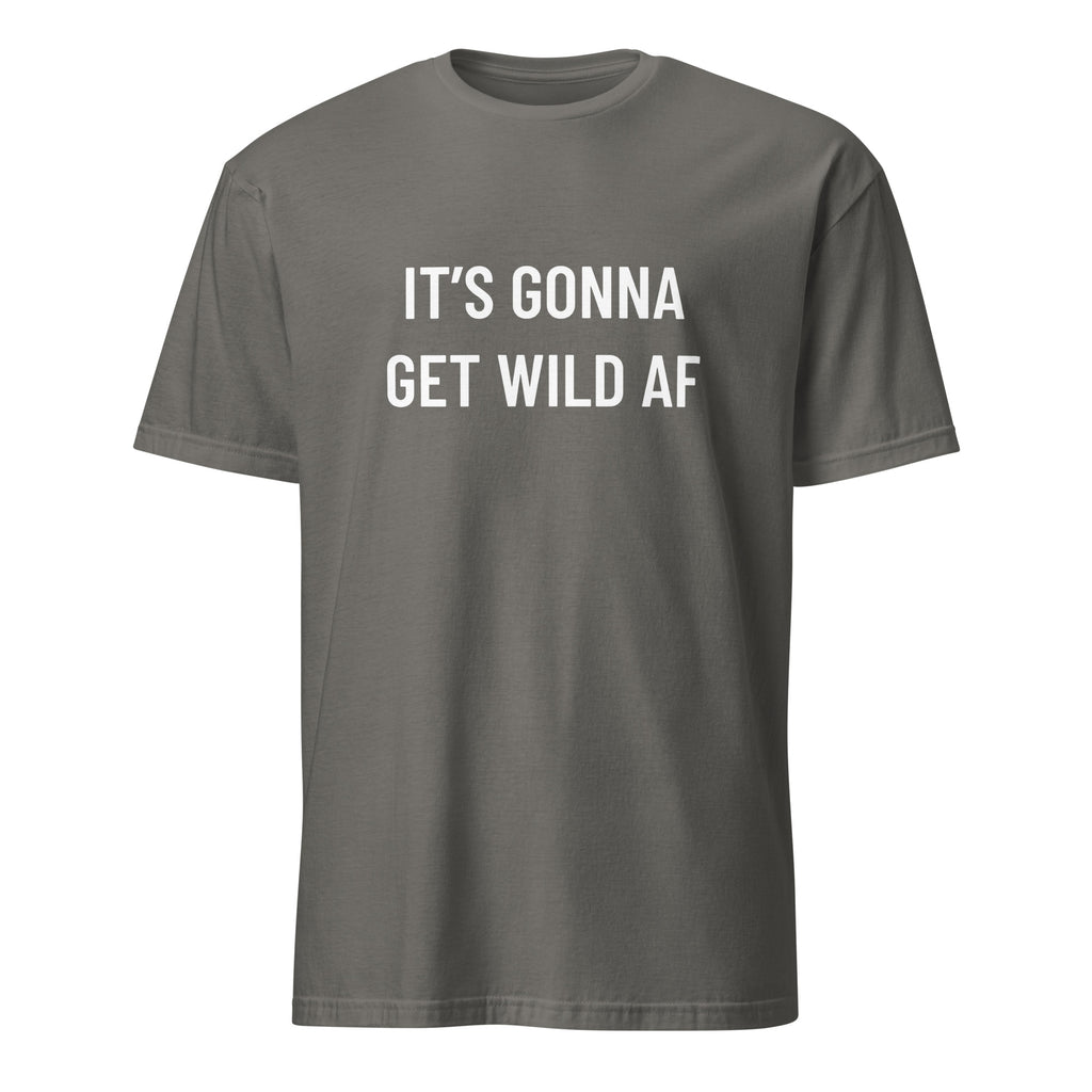IT'S GONNA GET WILD AF anti-establishment statement t-shirt in Grey | BASED ALT-WEAR