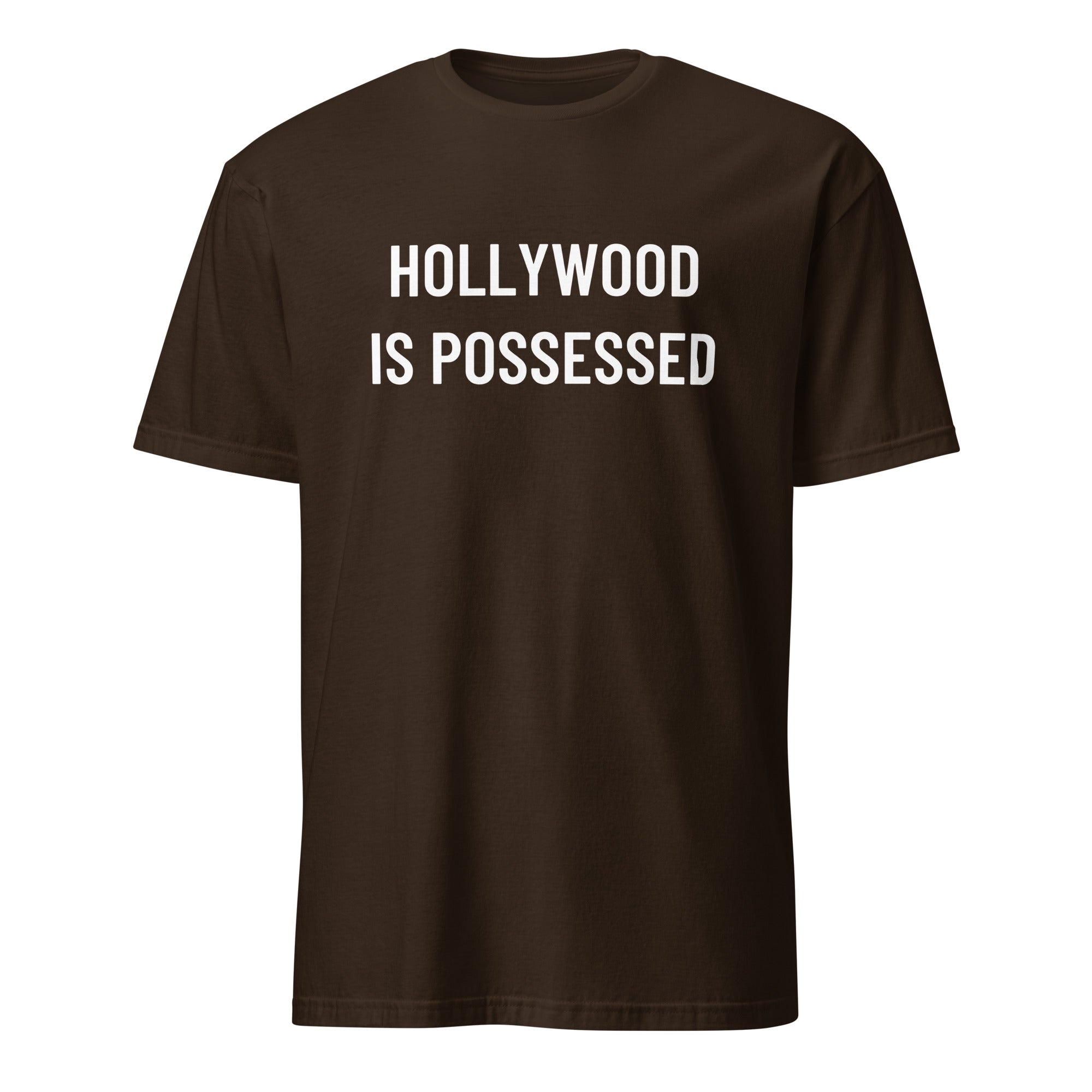HOLLYWOOD IS POSSESSED anti-Hollywood statement t-shirt in Pink | BASED ALT-WEAR