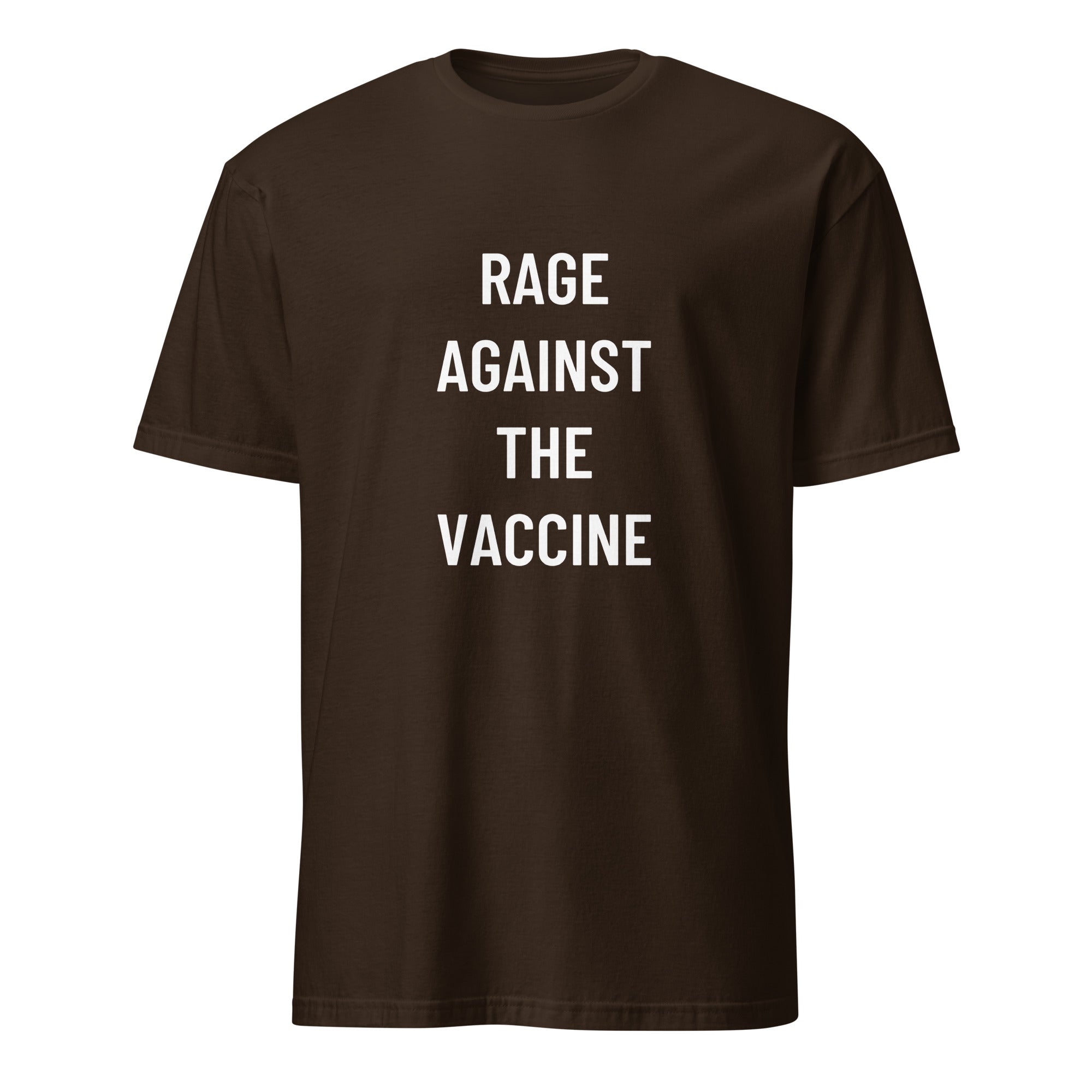 RAGE AGAINST THE VACCINE counter-culture statement t-shirt in Pink | BASED ALT-WEAR