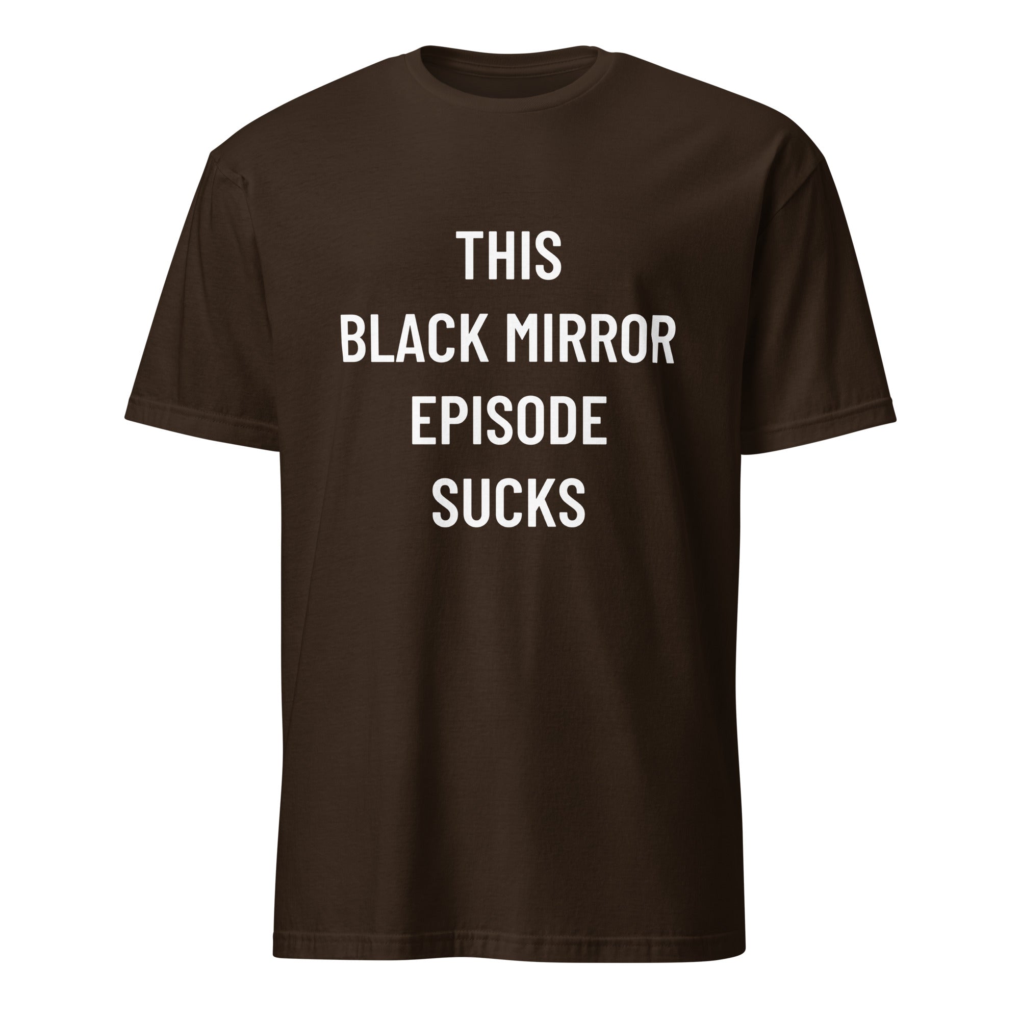 THIS BLACK MIRROR EPISODE SUCKS dystopian statement t-shirt in Pink | BASED ALT-WEAR