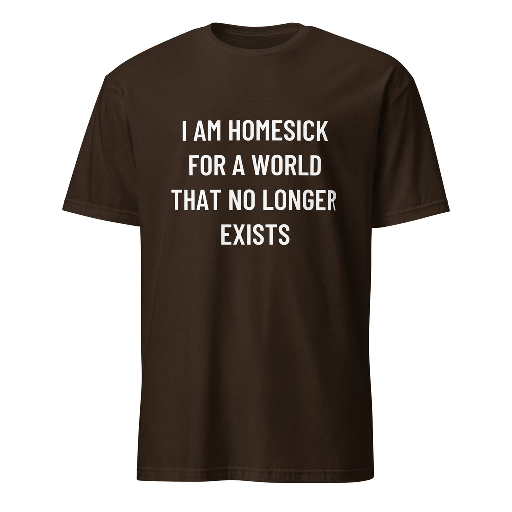 I AM HOMESICK FOR A WORLD THAT NO LONGER EXISTS nostalgia statement t-shirt in Pink | BASED ALT-WEAR