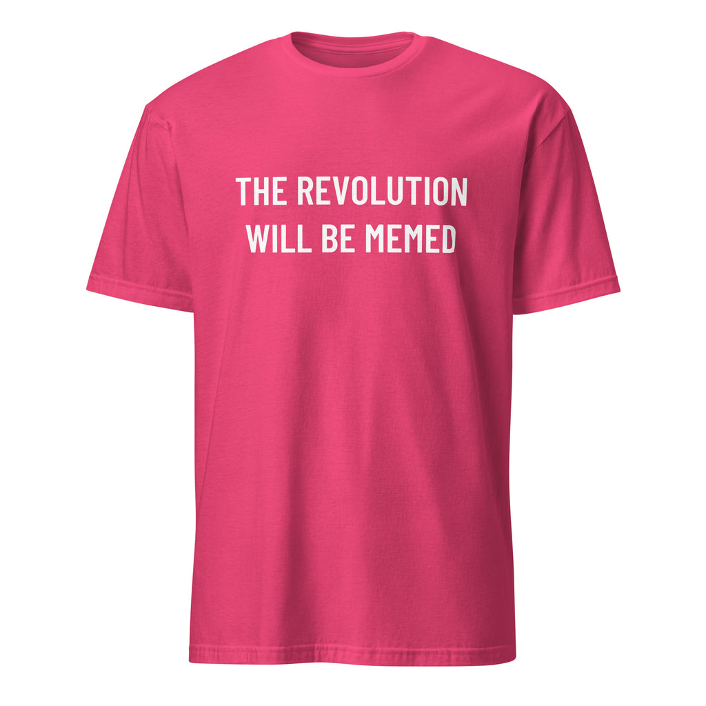 THE REVOLUTION WILL BE MEMED meme-culture statement t-shirt in Red | BASED ALT-WEAR