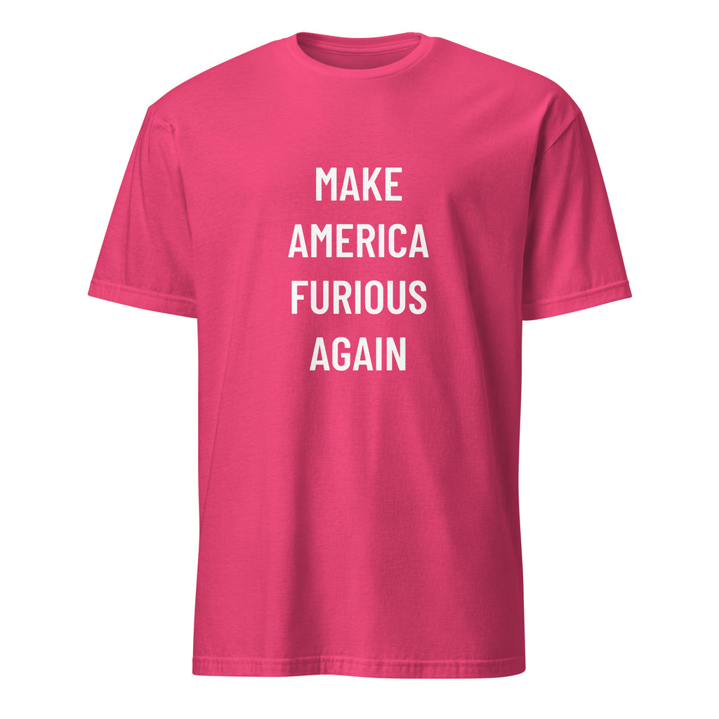 MAKE AMERICA FURIOUS AGAIN MAGA-parody statement t-shirt in Red | BASED ALT-WEAR