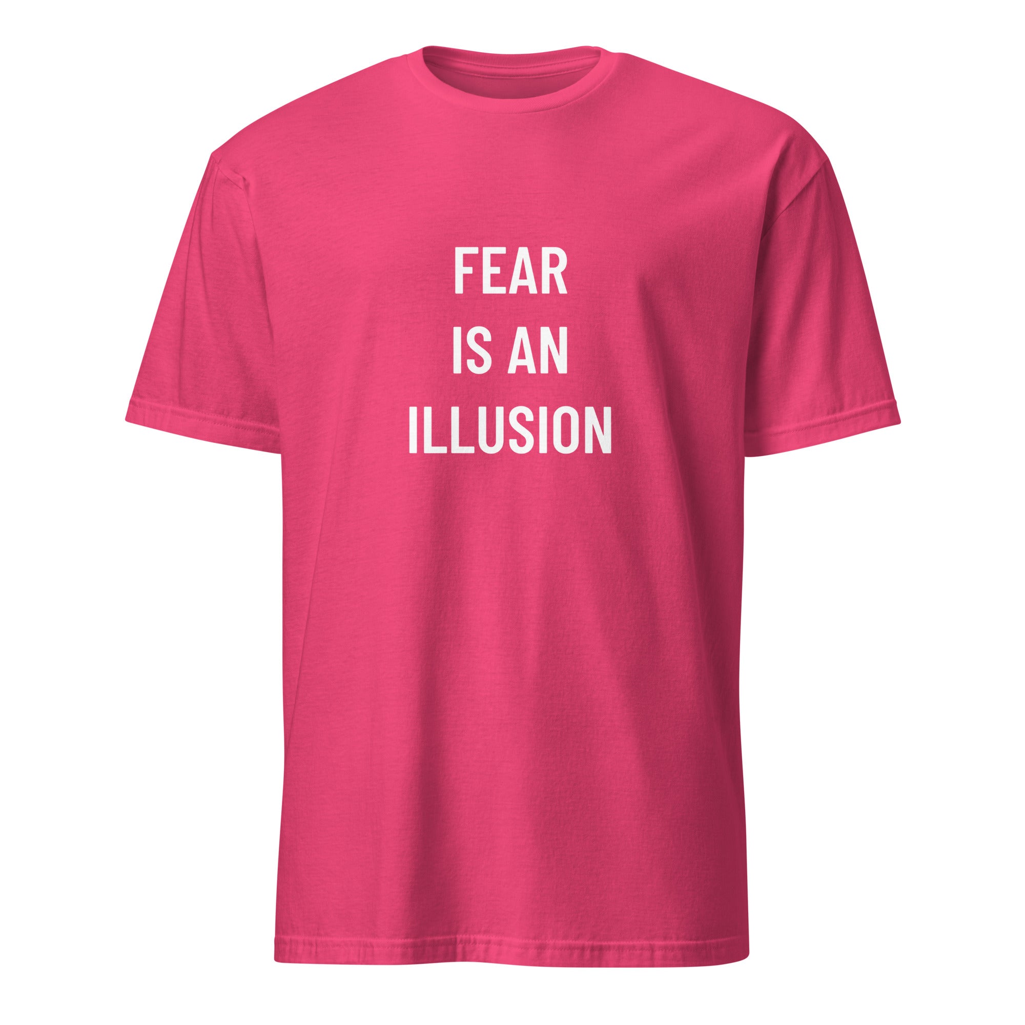 FEAR IS AN ILLUSION statement t-shirt in Pink | BASED ALT-WEAR