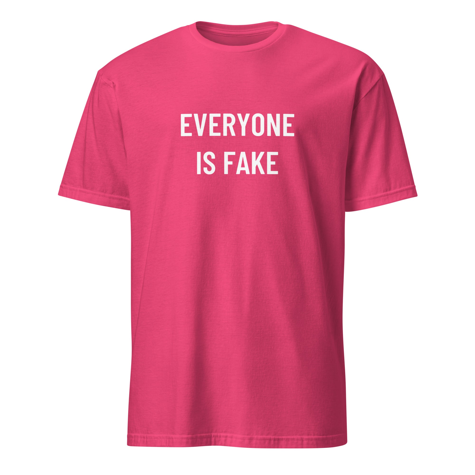 EVERYONE IS FAKE blackpill statement t-shirt in Pink | BASED ALT-WEAR