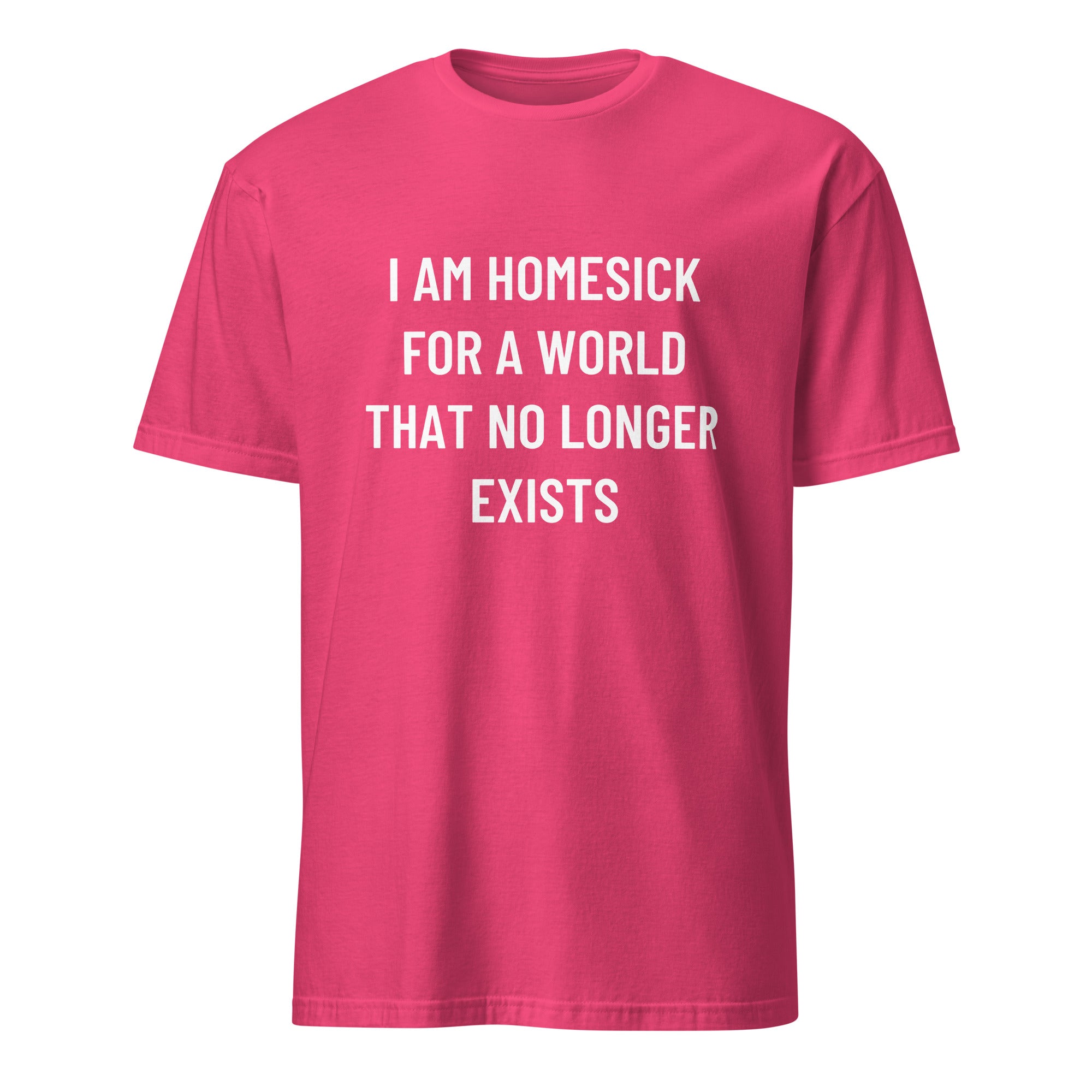 I AM HOMESICK FOR A WORLD THAT NO LONGER EXISTS nostalgia statement t-shirt in Red | BASED ALT-WEAR