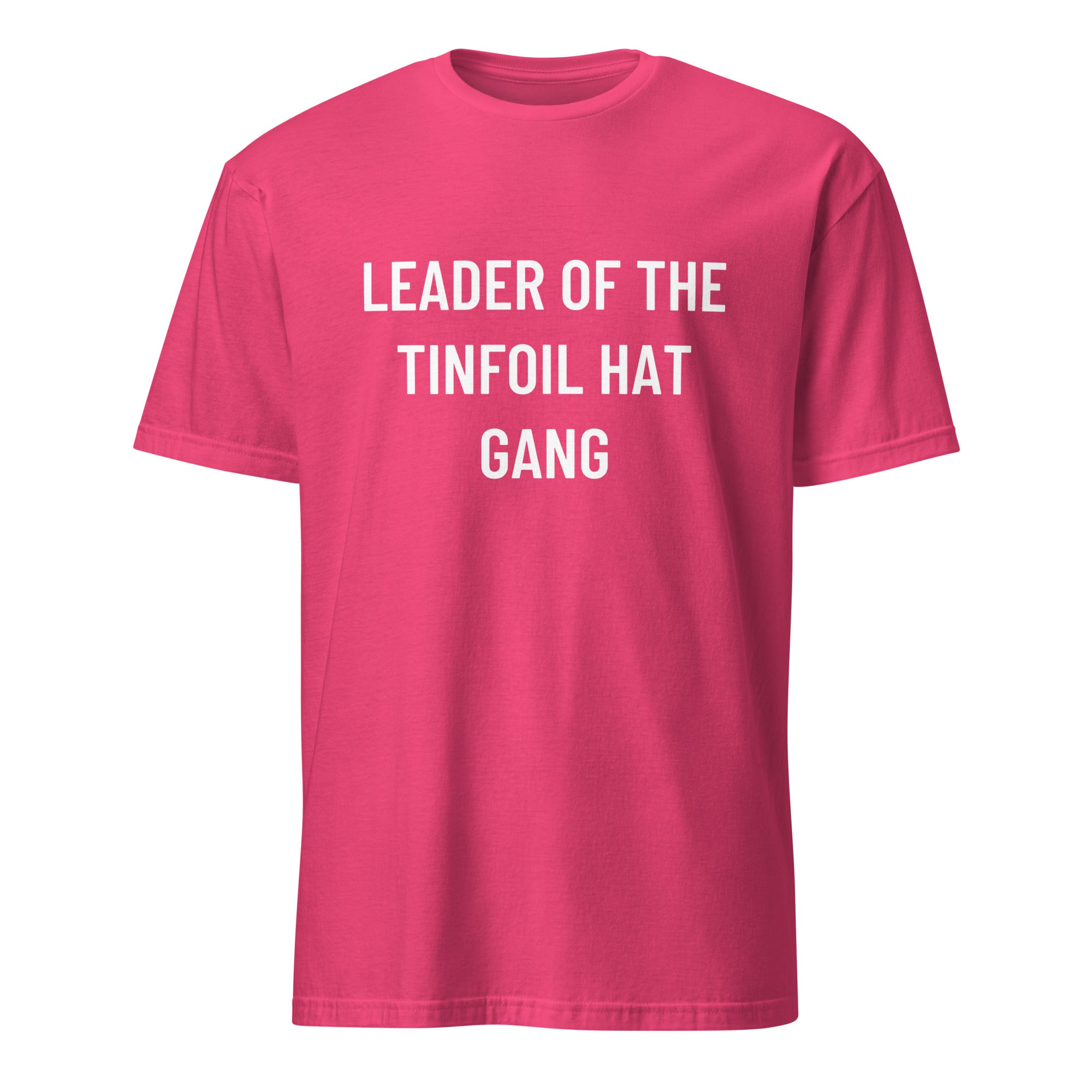 LEADER OF THE TINFOIL HAT GANG conspiracy humor statement t-shirt in Army | BASED ALT-WEAR