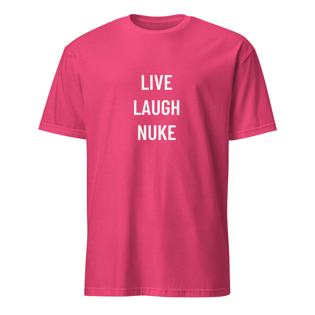 LIVE LAUGH NUKE dark-humor statement t-shirt in Army | BASED ALT-WEAR