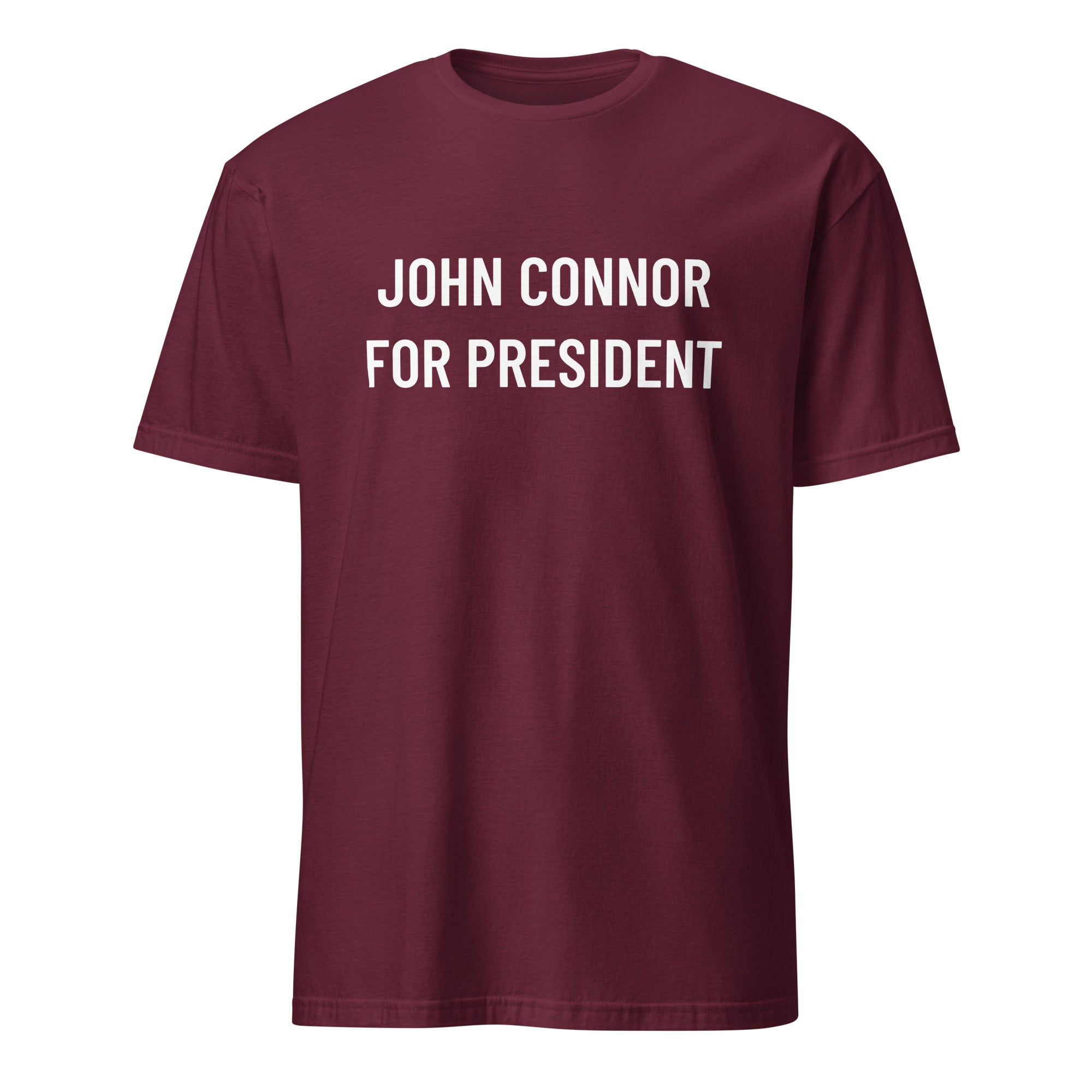 JOHN CONNOR FOR PRESIDENT sci-fi anti-AI statement t-shirt in Brown | BASED ALT-WEAR