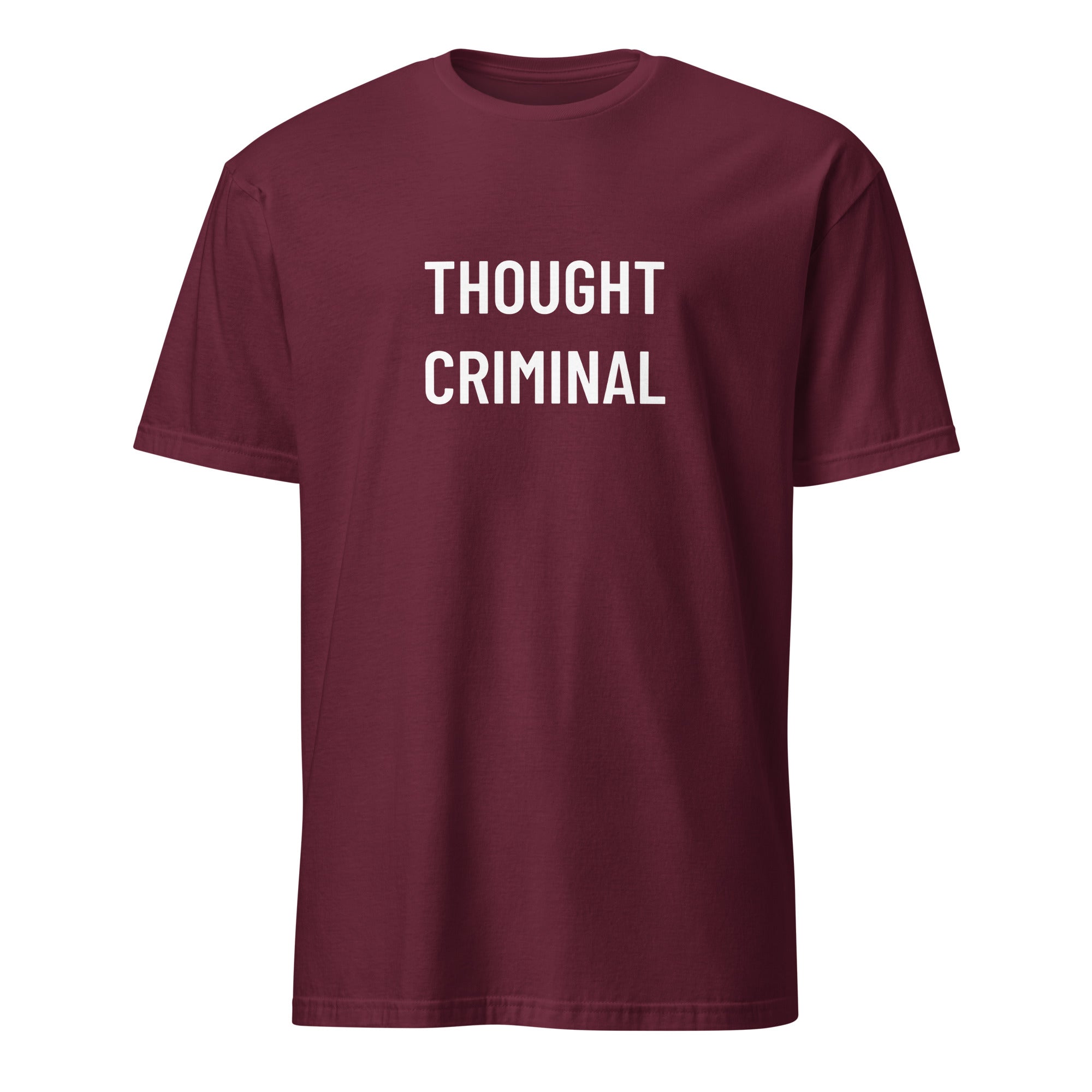 THOUGHT CRIMINAL Orwellian statement t-shirt in Brown | BASED ALT-WEAR