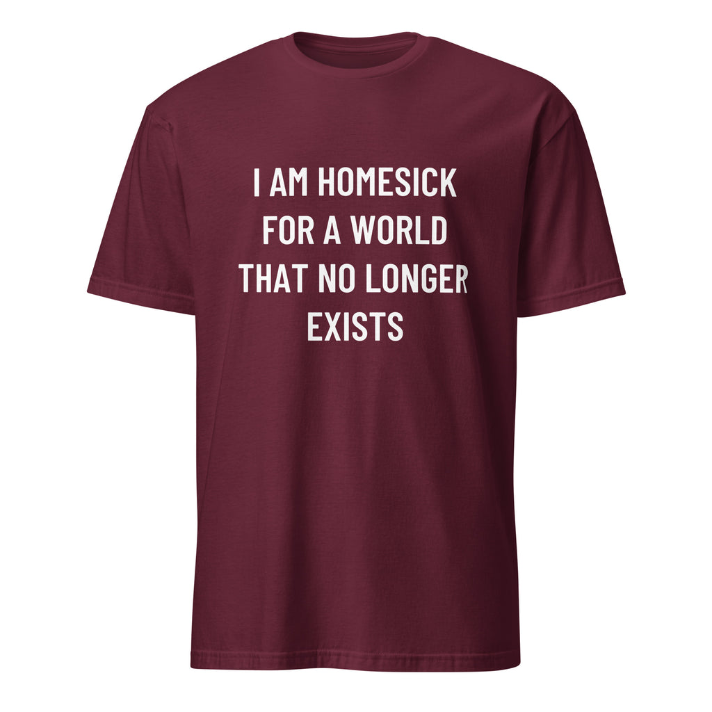 I AM HOMESICK FOR A WORLD THAT NO LONGER EXISTS nostalgia statement t-shirt in Brown | BASED ALT-WEAR