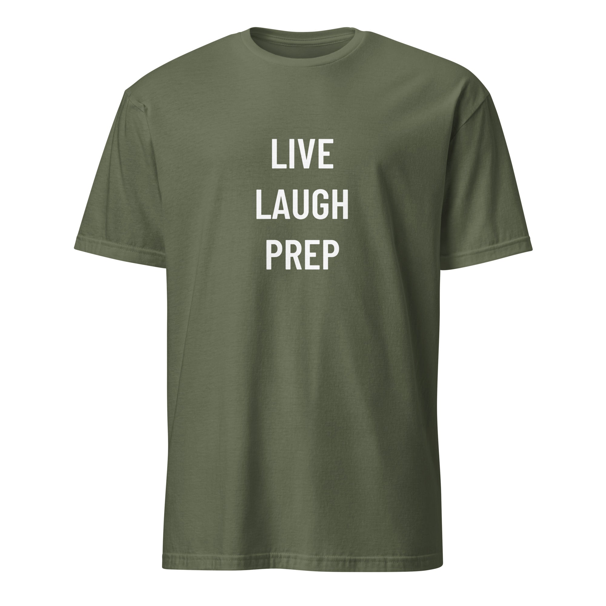 LIVE LAUGH PREP prepper humor statement t-shirt in Brown | BASED ALT-WEAR