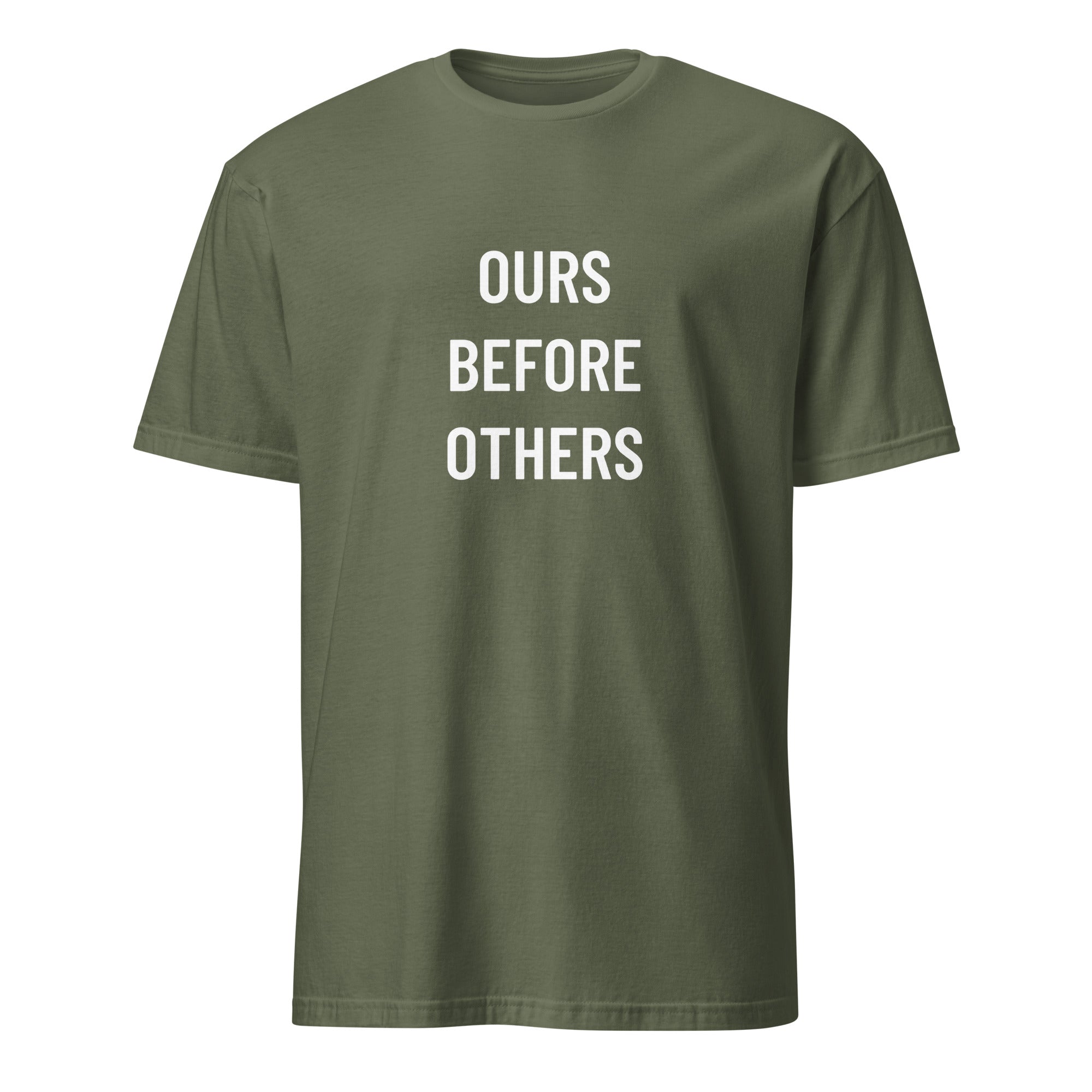 OURS BEFORE OTHERS trad-values statement t-shirt in Army | BASED ALT-WEAR
