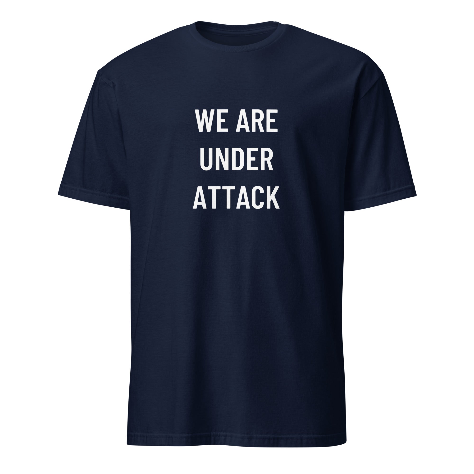 WE ARE UNDER ATTACK anti-establishment statement t-shirt in White | BASED ALT-WEAR