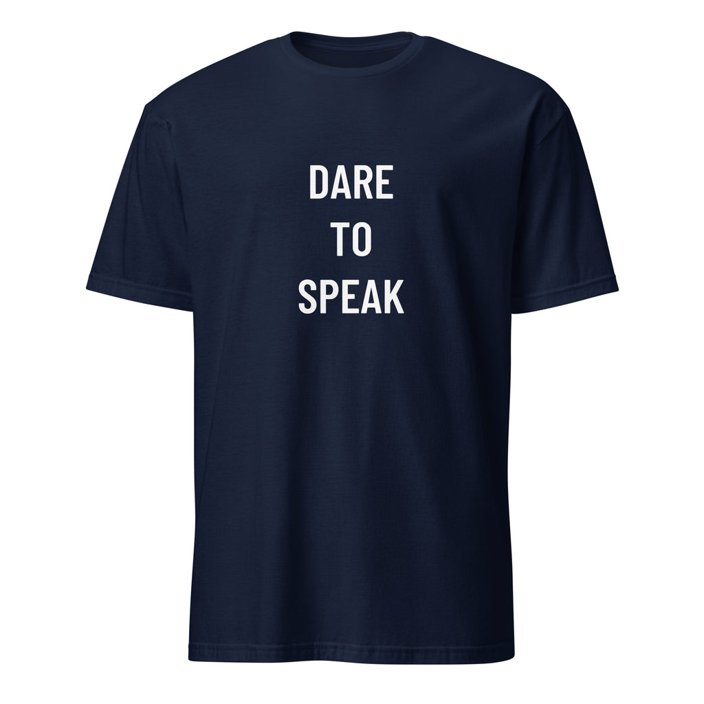 DARE TO SPEAK free-speech statement t-shirt in Navy | BASED ALT-WEAR
