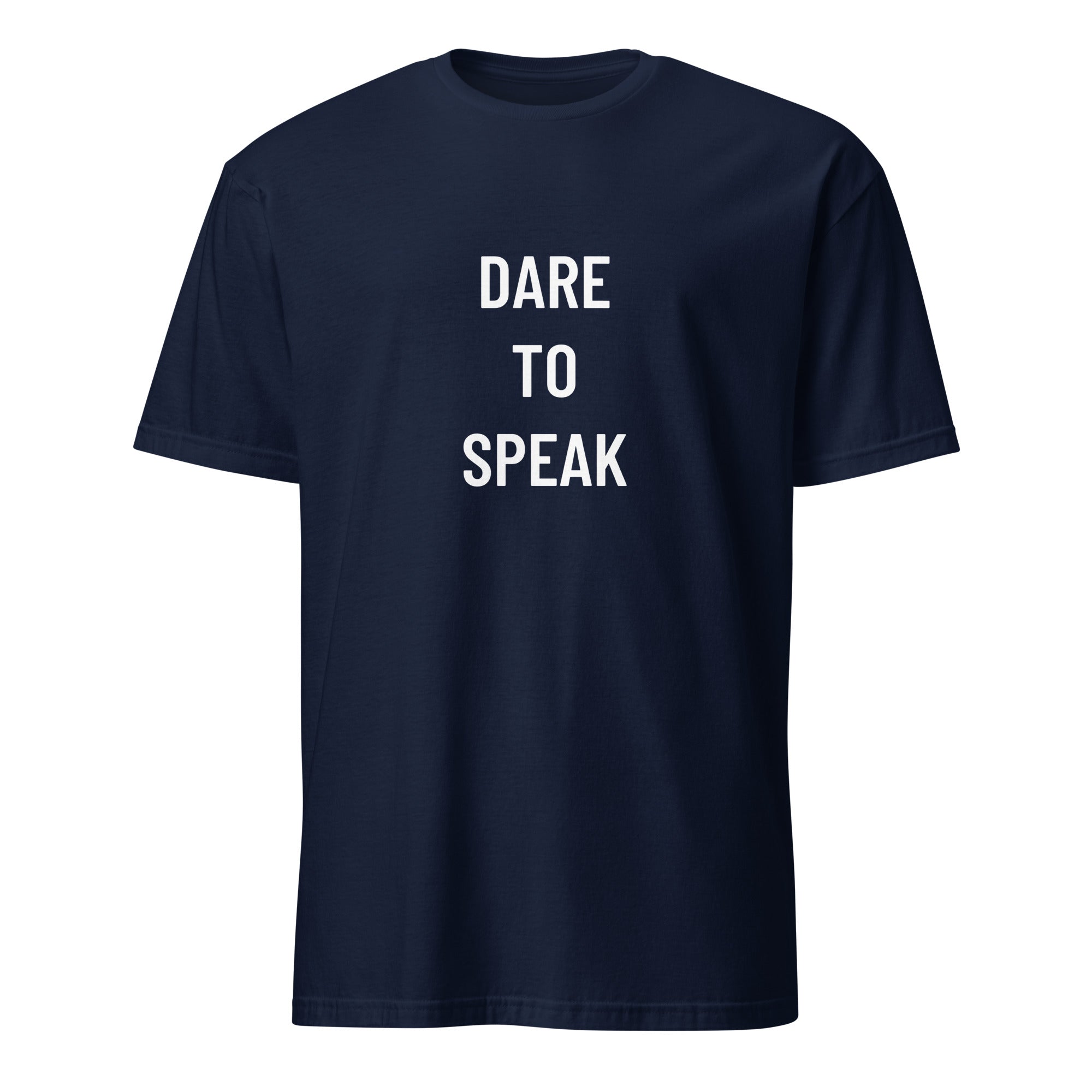DARE TO SPEAK free-speech statement t-shirt in Navy | BASED ALT-WEAR