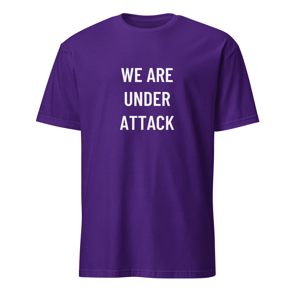 WE ARE UNDER ATTACK anti-establishment statement t-shirt in Red | BASED ALT-WEAR
