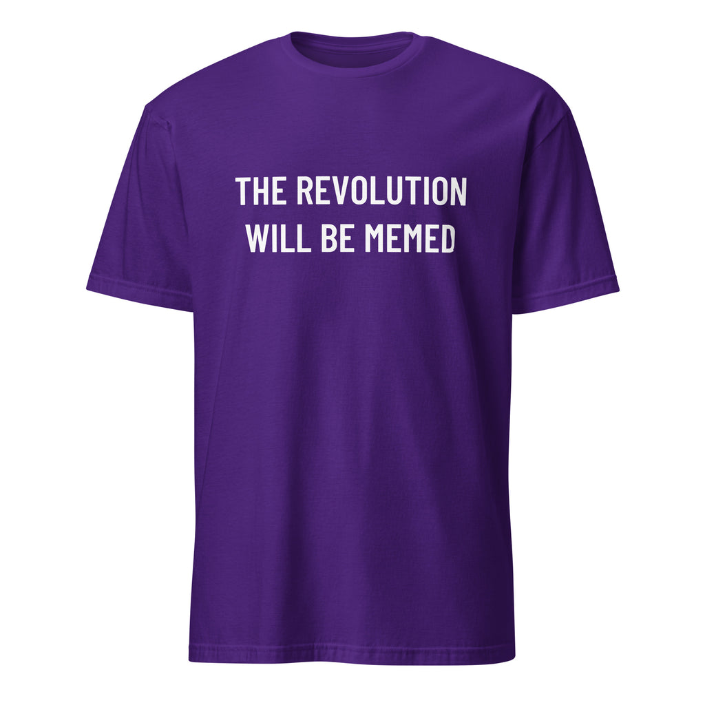 THE REVOLUTION WILL BE MEMED meme-culture statement t-shirt in Navy | BASED ALT-WEAR