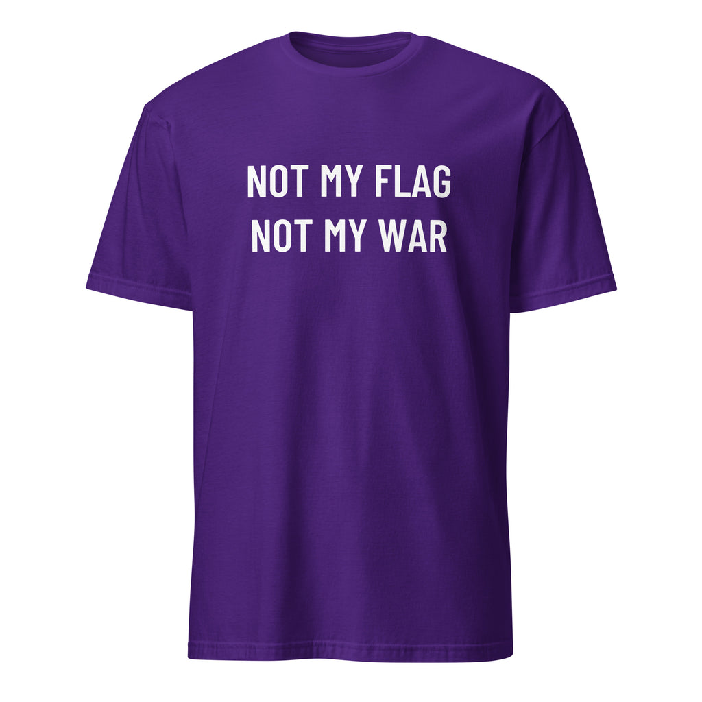 NOT MY FLAG NOT MY WAR anti-war statement t-shirt in Navy | BASED ALT-WEAR