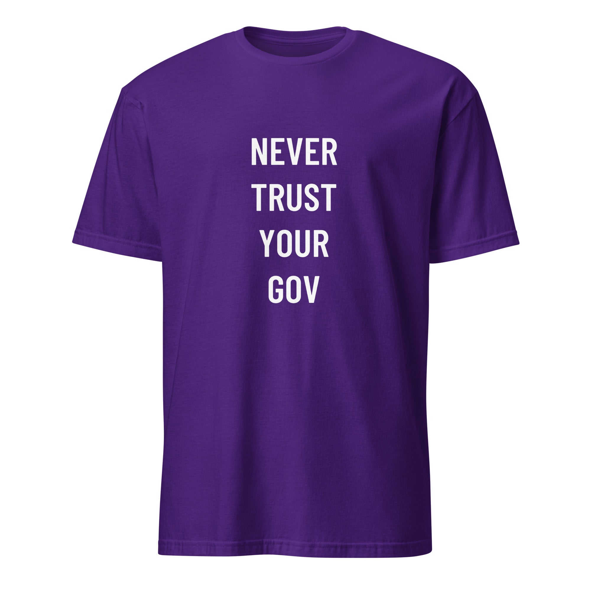 NEVER TRUST YOUR GOV anti-government statement t-shirt in Navy | BASED ALT-WEAR