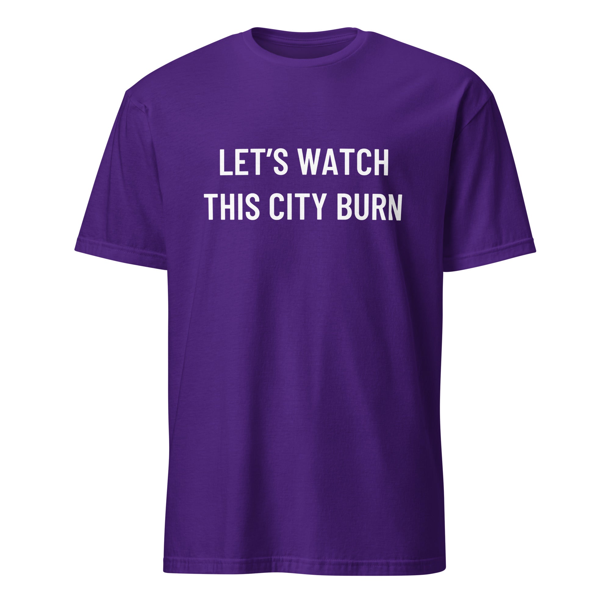 LET'S WATCH THIS CITY BURN nihilist blackpill statement t-shirt in Navy | BASED ALT-WEAR
