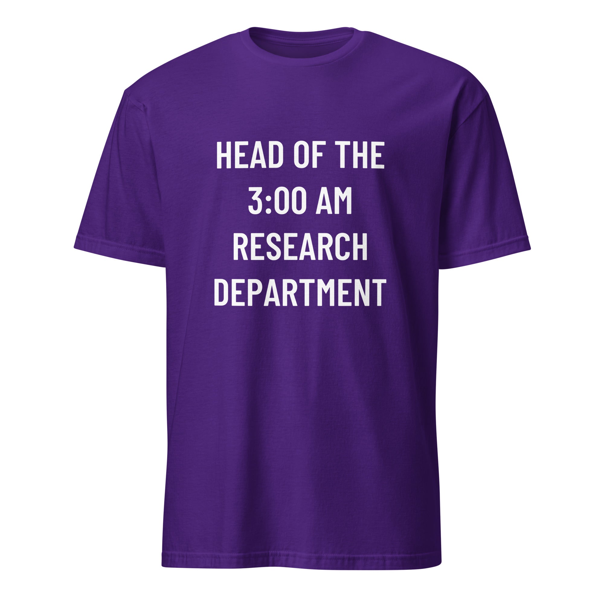 HEAD OF THE 3:00 AM RESEARCH DEPARTMENT conspiracy statement t-shirt in Red | BASED ALT-WEAR